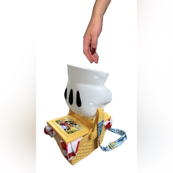 Disney Parks Mickey Minnie Perfect Picnic Basket Popcorn Bucket Runaway Railway - Picture 2 of 11